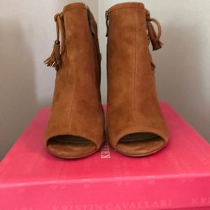 Kristin Cavallari Legend Kid Suede Caramel Ankle Bootie Size 7.5